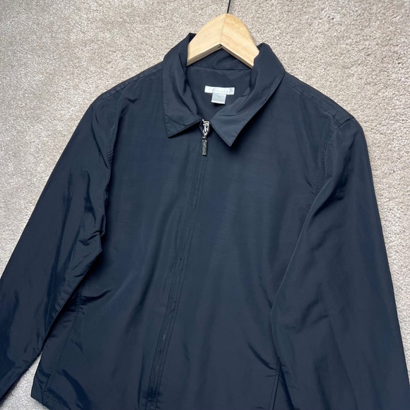 Halogen Black Zip Up Collared Lightweight Jacket Moto Career Women's Medium - Picture 10 of 11